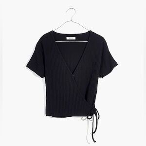 Madewell Ribbed Black Crop Top